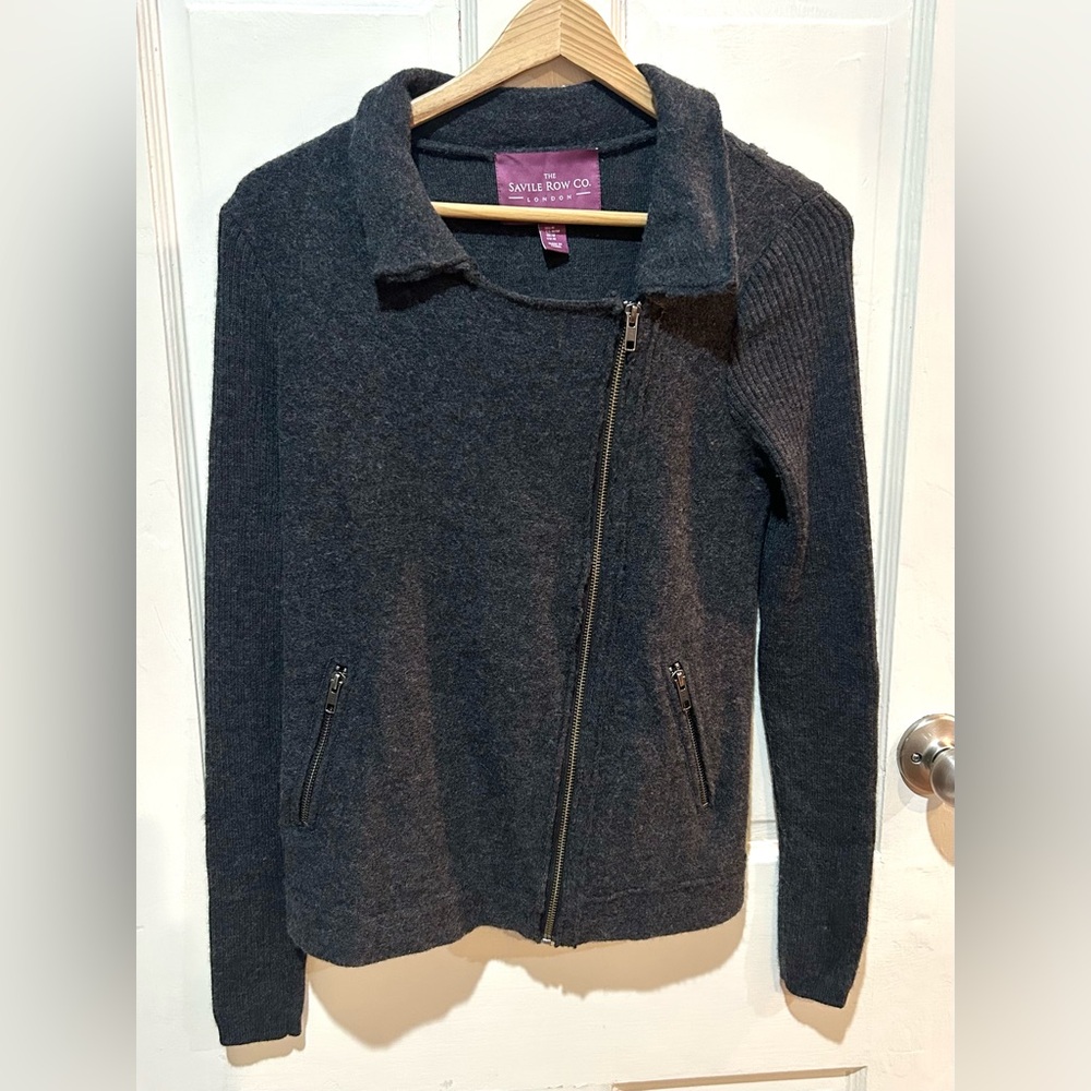 The Saville Row Co. Women's Moto Jacket 100% Wool Size M